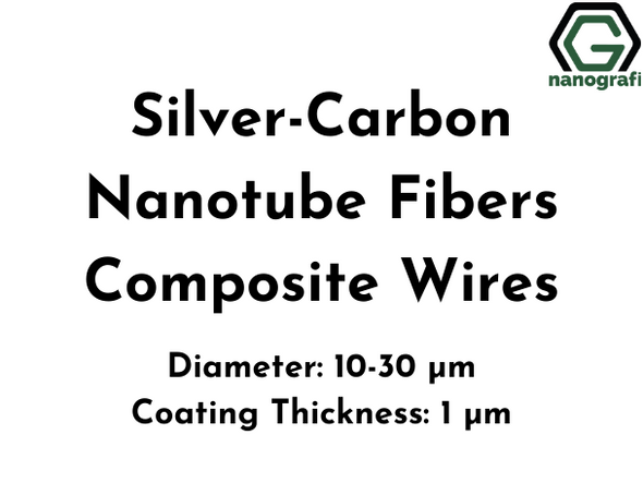 Silver-Carbon Nanotube Fibers Composite Wires, Ag-CNT, Diameter: 10-30 µm, Coating Thickness: 1 µm, Electrical conductivity: 1.5x10^7 S/m