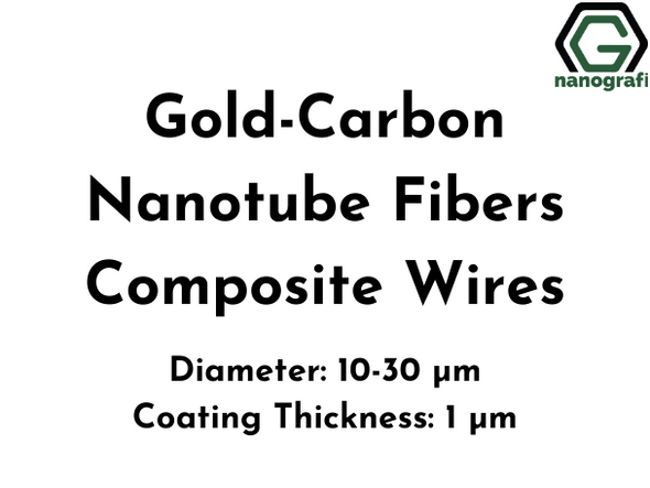 Gold-Carbon Nanotube Fibers Composite Wires, Au-CNT, Diameter: 10-30 µm, Coating Thickness: 1 µm, Electrical conductivity: 1x10^7 S/m